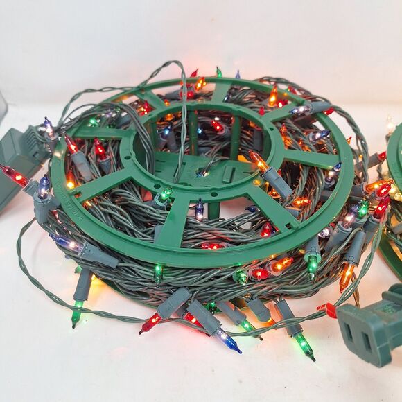 Christmas Lights Rolls Bundle 5 Strings Multicolor White Blue Red Carrying Case - Picture 11 of 13